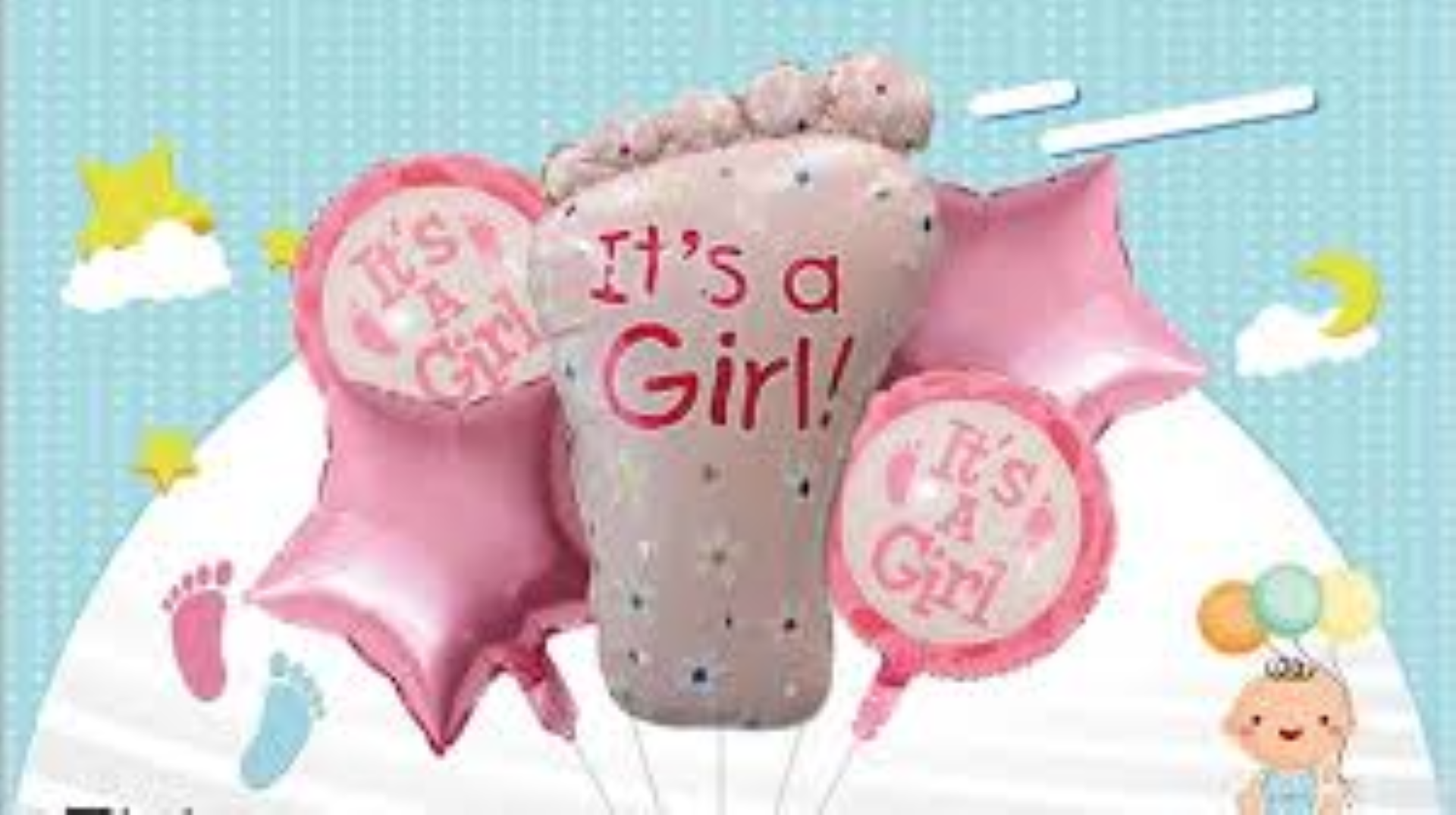 GEMAR PRINTED BALLOONS ITS A GIRL 30CM 12''
